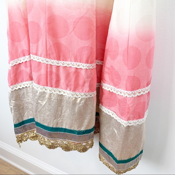 Ombre Metallic Kurta Indian Pakistani Dress - Picture 11 of 16